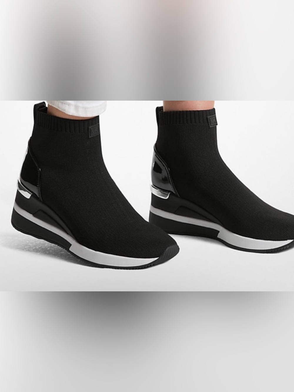 Michael Kors Skyler Knit Wedge Sock Sneakers - Women's 💥 Brand New